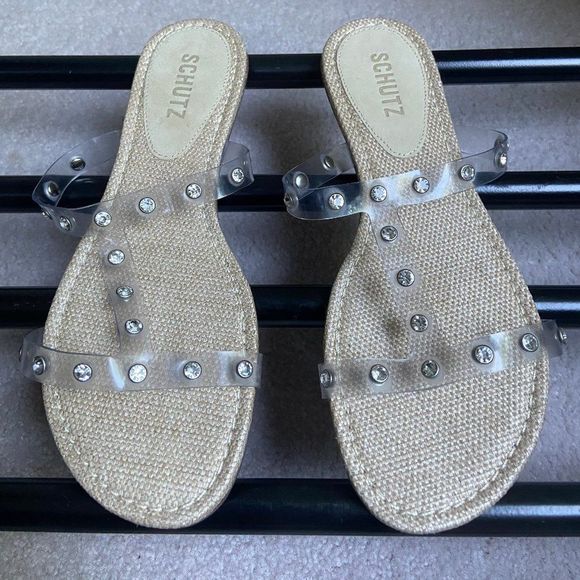 SCHUTZ Women Crystal Embellished Slide Sandals - NEW NWOB - Picture 1 of 8